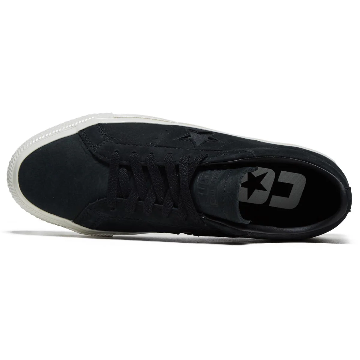 Converse One Star Pro Ox Shoes - Black/Black/Egret - Image 3