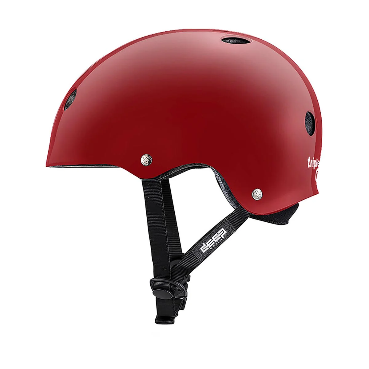Triple Eight Deep Cover Helmet - Scarlet Red Glossy - Image 3