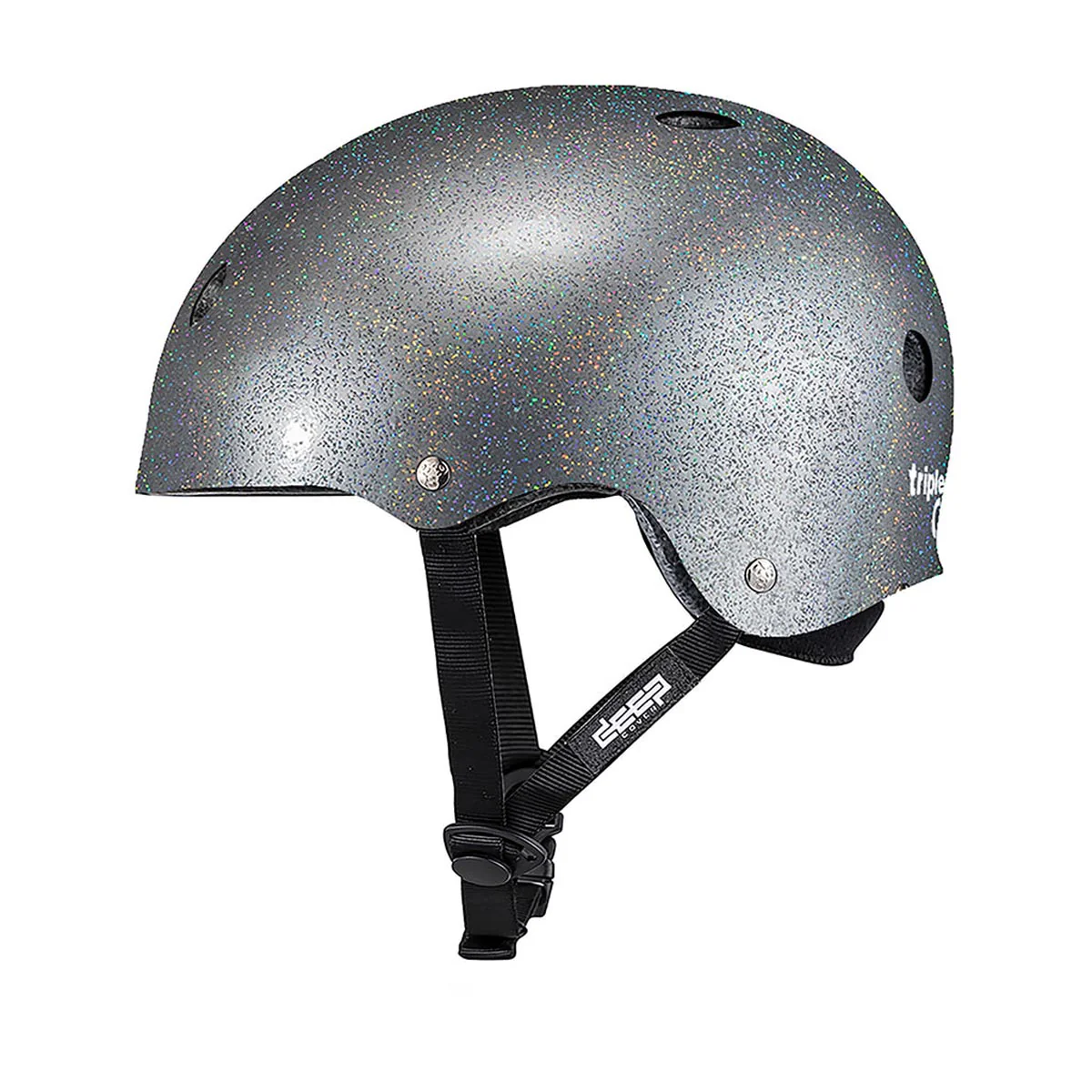 Triple Eight Deep Cover Helmet - Silver Glitter - Image 3